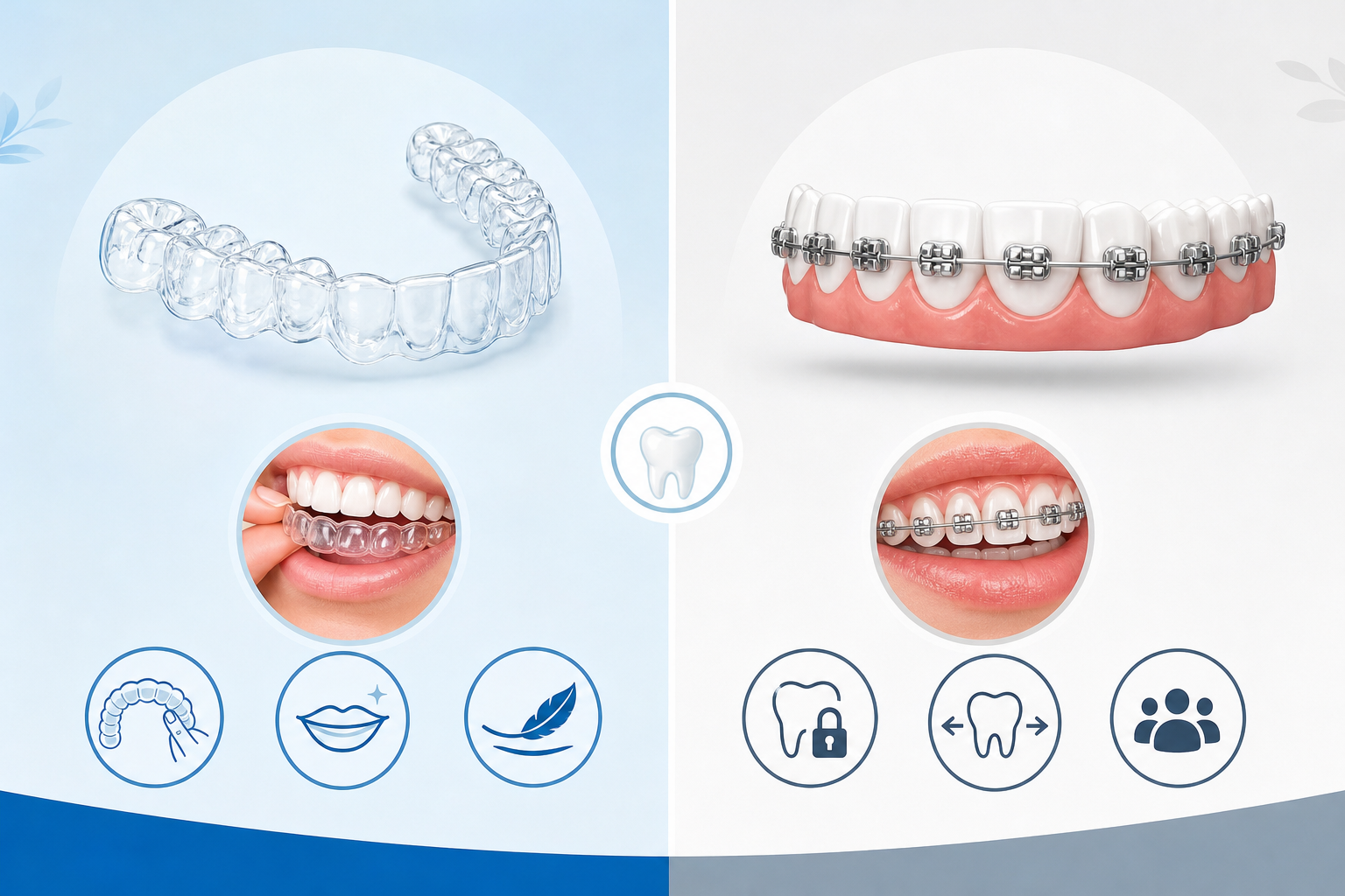 A modern, clean side-by-side comparison diagram or visual infographic showing the difference between